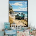 thumbnail image 1 of Designart "Coastal Retreat Blue Pickup Truck Journey II" Pickup Truck Floater Framed Canvas Print, 1 of 7