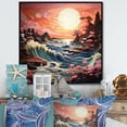 thumbnail image 1 of Designart "Coastal Seashore Charm Papercut" Nautical & Beach Floater Framed Canvas Print, 1 of 7