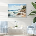 thumbnail image 1 of Designart "Coastal Serenity Rocky Beach painting II" Nautical & Beach Floater Framed Canvas Print, 1 of 7