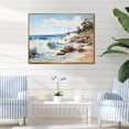 thumbnail image 1 of Designart "Coastal Serenity Rocky Beach painting II" Nautical & Beach Floater Framed Canvas Print, 1 of 7