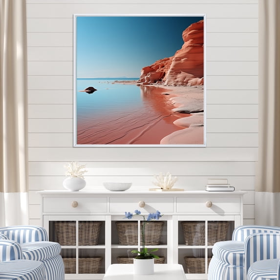 Designart "Coastal Simplicity Photo II" Nautical & Beach Floater Framed Canvas Art Print