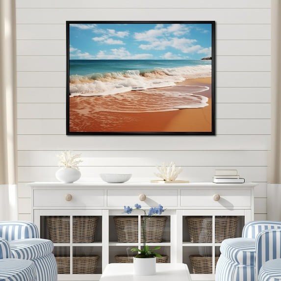 Designart "Coastal Simplicity Photo IV" Landscapes Floater Framed Canvas Print