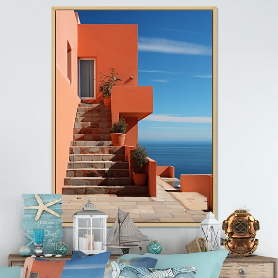 Designart "Coastal Simplicity Photo VIII" Nautical & Beach Floater Framed Canvas Print