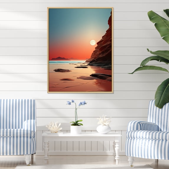 Designart "Coastal Simplicity Photo XII" Nautical & Beach Floater Framed Wall Art Print