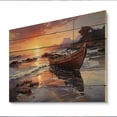 thumbnail image 1 of Designart "Coastal Sunset in Thailand with Boat" Nautical & Beach Print on Natural Pine Wood, 1 of 5