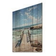thumbnail image 1 of Designart "Coastal Tranquility Pier and Dock Views I" Nautical & Beach Print on Natural Pine Wood, 1 of 5