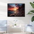 thumbnail image 1 of Designart "Coastal Twilight Rocky Beach wall art II" Nautical & Beach Floater Framed Canvas Print, 1 of 7
