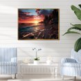thumbnail image 1 of Designart "Coastal Twilight Rocky Beach wall art II" Nautical & Beach Floater Framed Canvas Print, 1 of 7