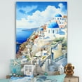 thumbnail image 1 of Designart "Coastal Village Charm Santorini, Greece III" Landscapes Canvas Wall Art - Country White Greece Bedroom Canvas Wall Art, 1 of 6