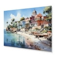 thumbnail image 1 of Designart "Coastal Village Dominican Dreamy painting I" Nautical & Beach Metal Art Living Room, 1 of 5