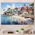 thumbnail image 1 of Designart "Coastal Village Dominican Dreamy painting I" Nautical & Beach Metal Wall Decor Set, 1 of 5