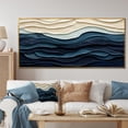thumbnail image 1 of Designart "Coastal Wave's Edge in Blue and White" Oversized Coastal Framed Wall Art - Coastal Blue Coastal Minimalism Living Room Framed Canvas Art, 1 of 6
