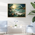 thumbnail image 1 of Designart "Coastal euphony Papercut II" Nautical & Beach Floater Framed Wall Art Print, 1 of 7