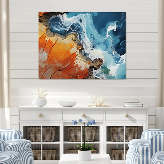 Designart "Coastal modern Coastlines III" Landscapes Wall Decor