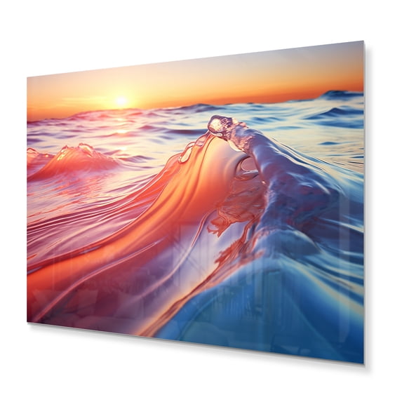 Designart "Coastal modern Waterscapes II" Landscapes Metal Wall Art