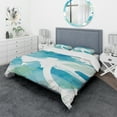 thumbnail image 1 of Designart 'Coastal watercolors II' Geometric Duvet Cover Set, 1 of 4