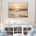 thumbnail image 1 of Designart "Coastalbeachsand Sandy Serenity Painting III" Landscapes Floater Framed Wall Art Living Room, 1 of 7