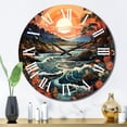 thumbnail image 1 of Designart "Coastaltropical Tropical Paradise Painting III" Nautical & Beach Oversized Wall Clock, 1 of 1