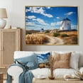 thumbnail image 1 of Designart "Coastline with Spanish Windmills I" Spain Floater Framed Wall Decor, 1 of 7