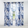 thumbnail image 1 of Designart "Cobalt Blue Double Cameo II" Floral Room Darkening Curtain Single Panel, 1 of 6