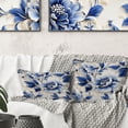 thumbnail image 1 of Designart "Cobalt Blue Filigree Flourish VIII" Floral Printed Throw Pillow, 1 of 5