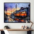 thumbnail image 1 of Designart "Cobalt Streets With Contrasting Train Tracks" Factories Floater Framed Wall Art Prints, 1 of 5
