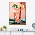 thumbnail image 1 of Designart "Cocktail Colorful Drink Minimalistic wall art V" Food & Beverage Floater Framed Wall Decor, 1 of 7