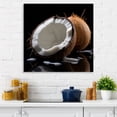 thumbnail image 1 of Designart "Coconut Contrast In Midnight Black" Fruits Wall Decor, 1 of 7