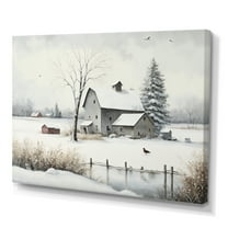 Designart Cold Winter View On The Country IV Canvas Wall Art