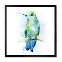 Designart 'Colibri Bird On Branch' Traditional Framed Art Print