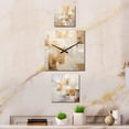 thumbnail image 1 of Designart "Collage of Beige and Gold Dreamscapes" Abstract Shapes Oversized Wall Clock - Set Of 3 - Multipanel Clock For Living Room Décor - Large Contemporary Wall Clock, 1 of 6