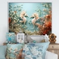 thumbnail image 1 of Designart "Collage Of Aquarelle Sea Dragons Dance" Coastal Coral Under Water Floater Framed Wall Art Living Room, 1 of 5