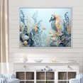 thumbnail image 1 of Designart "Collage Of Azure And Ivory Sea Dragons Dance" Coastal Coral Under Water Floater Framed Canvas Prints, 1 of 5
