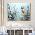 thumbnail image 1 of Designart "Collage Of Azure And Ivory Sea Dragons Dance" Coastal Coral Under Water Floater Framed Canvas Prints, 1 of 5