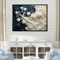thumbnail image 1 of Designart "Collage Of Blue And White Coral Blossoms I" Coastal Coral Under Water Floater Framed Wall Art Living Room, 1 of 5