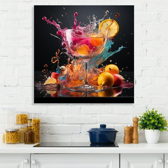 Designart "Collage Of Colorful Mixology II" Cocktails Canvas Wall Art