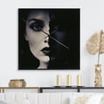 thumbnail image 1 of Designart "Collage Of Geometric Black And White Woman" Fashion Woman Floater Framed Wall Decor, 1 of 5