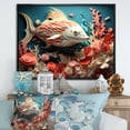thumbnail image 1 of Designart "Collage Of Life Beneath The Coral Sea" Coastal Coral Under Water Floater Framed Canvas Prints, 1 of 5