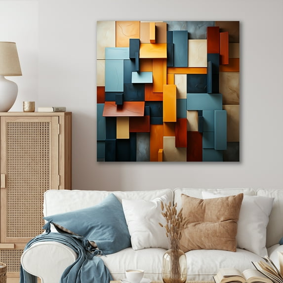 Designart "Collage Of Tones In Cubist Harmony" Cubism Canvas Prints