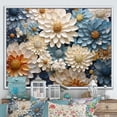thumbnail image 1 of Designart "Collage Of Vibrant Blue And White Zinnias I" Zinnias Floater Framed Wall Art Prints, 1 of 5