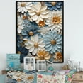 thumbnail image 1 of Designart "Collage Of Vibrant Blue And White Zinnias" Zinnias Floater Framed Canvas Prints, 1 of 5