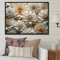thumbnail image 1 of Designart "Collage Of Vibrant White Zinnias I" Zinnias Floater Framed Canvas Wall Art, 1 of 5