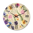 thumbnail image 1 of Designart 'Coloful Wildflowers Floral Pattern I' Traditional Wood Wall Clock, 1 of 5