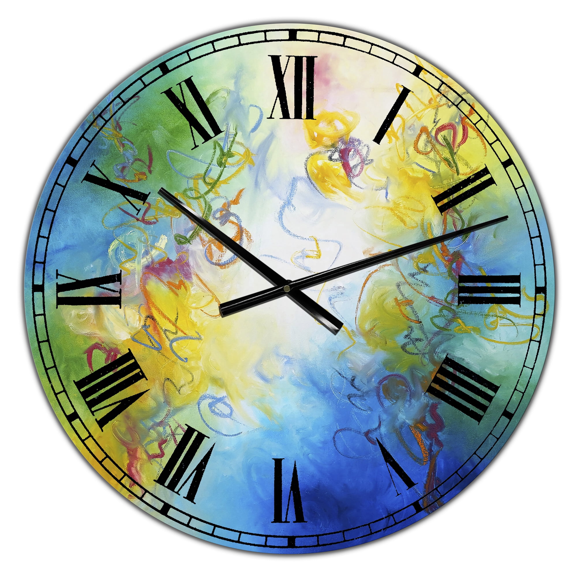 Designart 'Color Dances' Oversized Modern Wall Clock