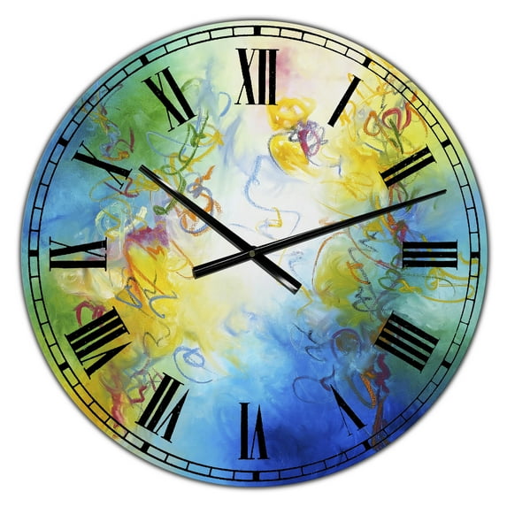 Designart 'Color Dances' Oversized Modern Wall Clock