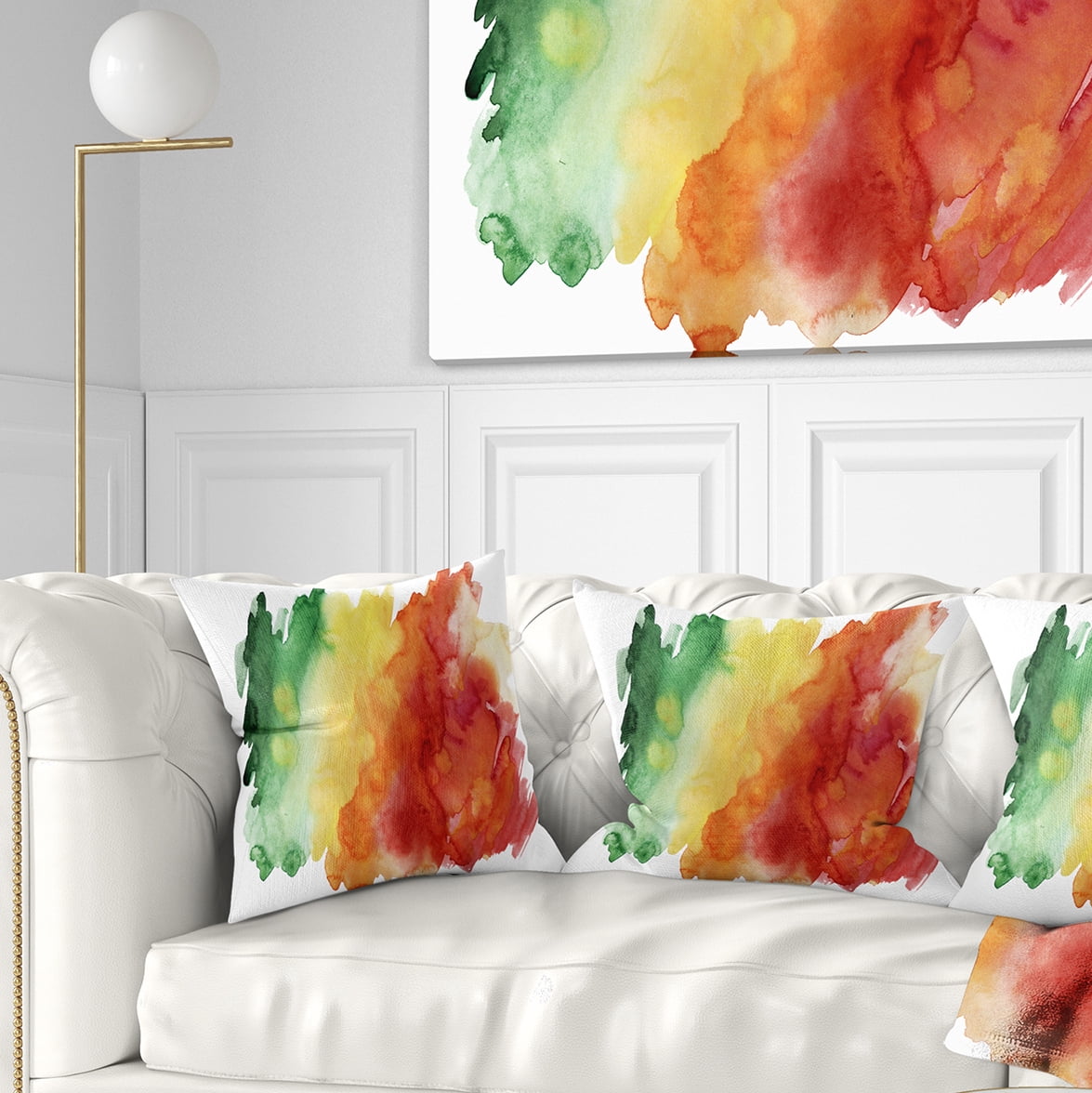 Designart Color Explosion - Abstract Throw Pillow - 16x16