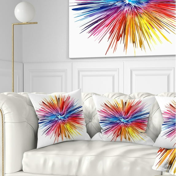 Designart Color Explosion - Abstract Throw Pillow - 16x16
