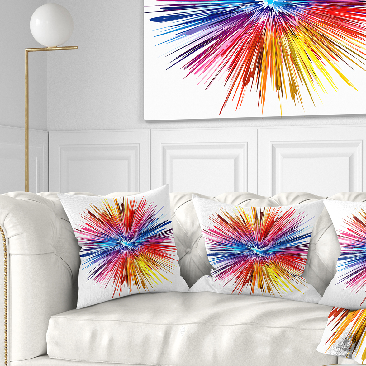 Designart Color Explosion - Abstract Throw Pillow - 18x18