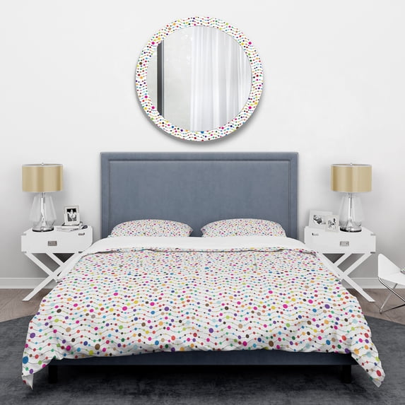 Designart 'Color Waves of Polka Dots' Mid-Century Modern Duvet Cover Set