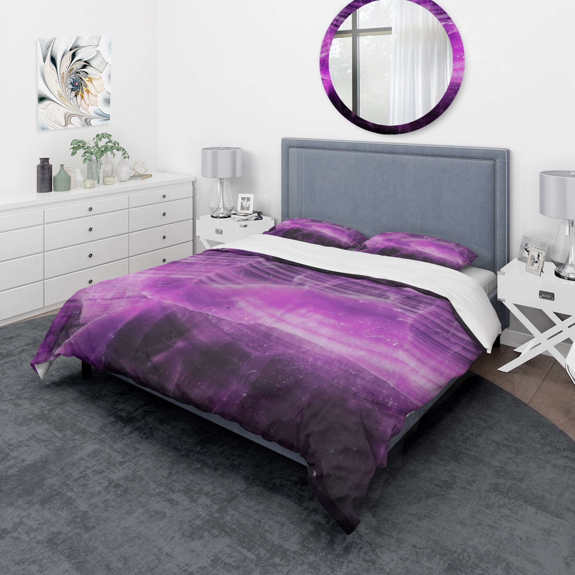 Designart 'Color agate mineral' Stone Duvet Cover Set